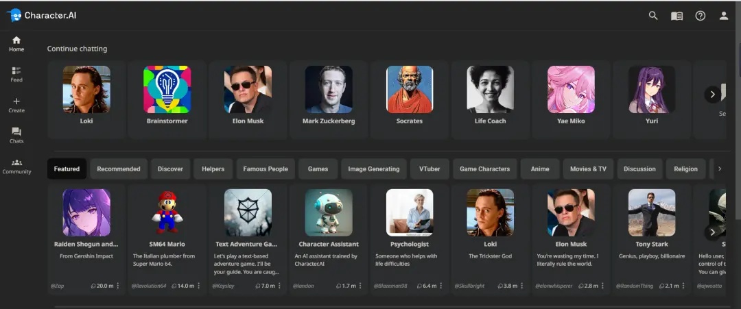 Character AI – 在线智能AI聊天机器人社区-AI出海