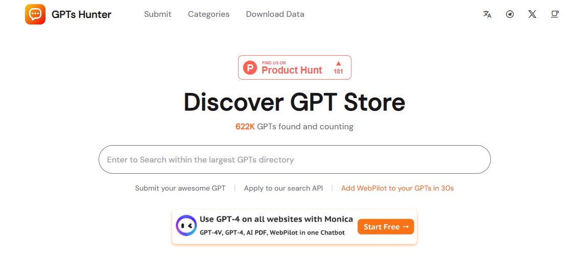 GPTs Hunter – GPTs导航-AI出海